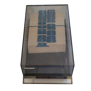 Rolodex Black Plastic Covered Card File Organizer Alphabet Dividers 24C 90s Y2K